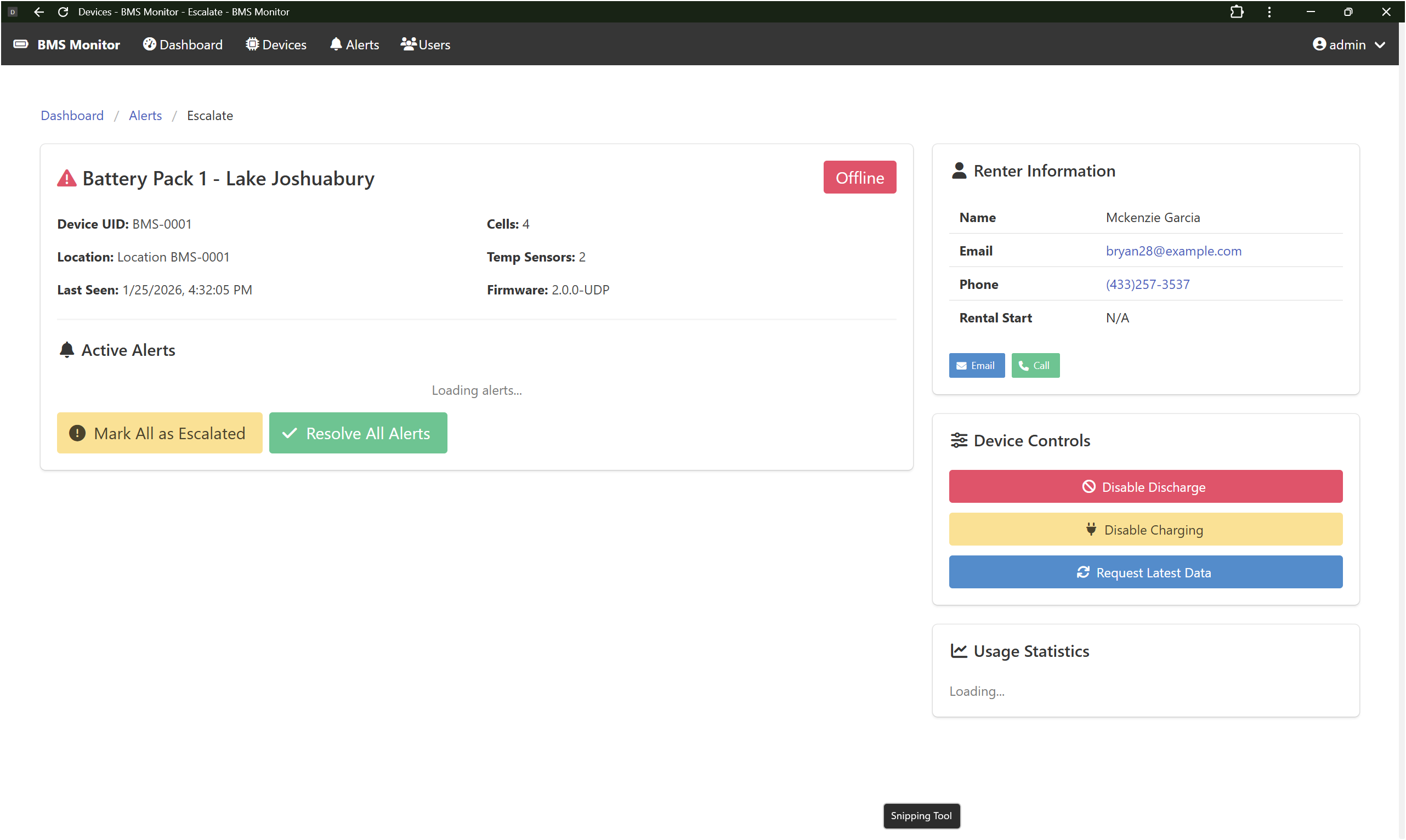 Battery Alert Escalate